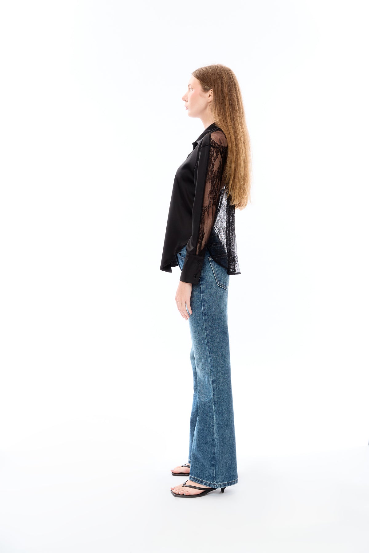 Low Rise Cigarette Jeans - navy