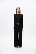 Vera Rivet Wide Leg Jeans - black