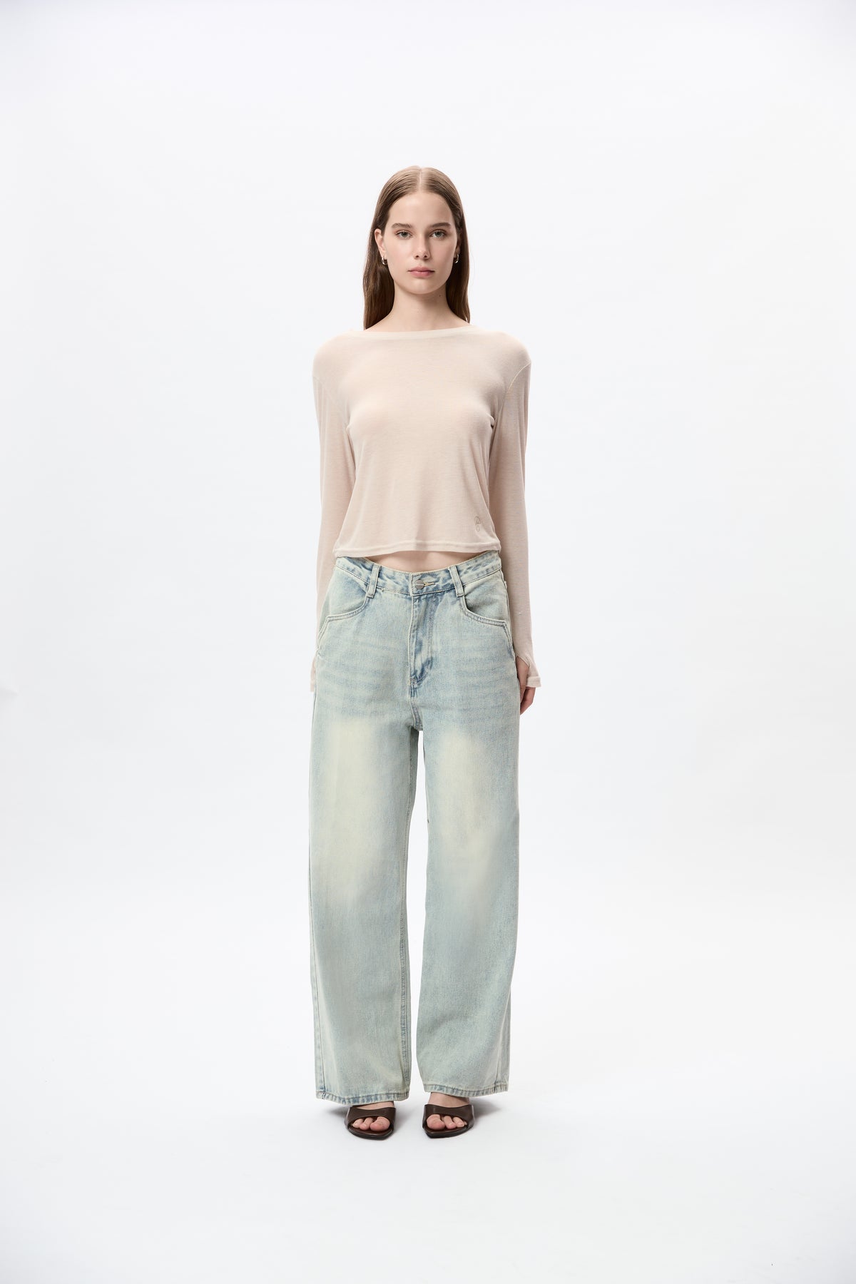 Vera Rivet Wide Leg Jeans - blue light